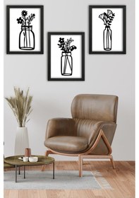 Resim Artavessa 3 Parça Çerçeve Görünümlü Mdf Tablo Seti - ART3PMLCRV2 