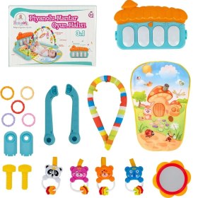 Resim Babycim Piyanolu Mantar Desenli Bebek Oyun Halısı - Hayvan Figürlü 