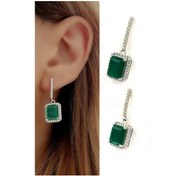 Resim Sky Diamond Green Creative Rubies 925 Ayar Gümüş Lüks Küpe 