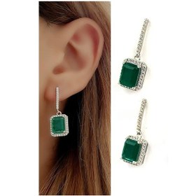 Resim Sky Diamond Green Creative Rubies 925 Ayar Gümüş Lüks Küpe 