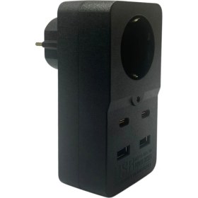 Resim Buffer İkili Set Isıya Dayanıklı Termal Akım Korumalı 1 Priz Girişli 2 USB Girişli 2 Type-C Girişli Pirz 