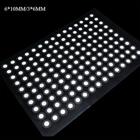 Resim 100 adet Yansıtıcı 3D Tarayıcı İşaretleme Noktası, PET Yüksek Görünürlüklü Yansıtıcı Hedef Noktaları 3D Tarayıcılar için, Lazer Radar Yapışkan Tarayıcı Referans Etiketleri Çizilmeye Dayanıklı Performans ile (6*10Mm/3*6Mm) 