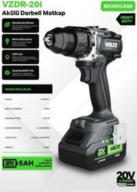 Resim Voltz VZDR-20I Akülü Darbeli Matkap 