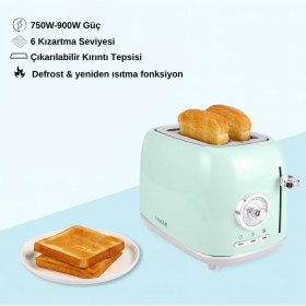 Resim Yasomi YK-688T Retro Mavi Iki Dilim Ekmek Kızartma Makinesi 