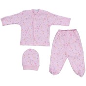 Resim Sebi Bebe Önden Çıtçıtlı Pamuk Bebe Pijama Takımı 