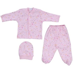 Resim Sebi Bebe Önden Çıtçıtlı Pamuk Bebe Pijama Takımı 