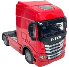 Resim Farbu Oyuncak Işıklı Sesli Pilli Çek Bırak Metal Oyuncak Iveco Tır 