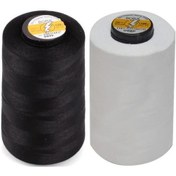 Resim Bora Dikiş İpi 5000 Metre Bobin Siyah ve Beyaz 2 Adet 