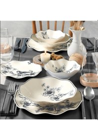 Resim Güral Porselen Nesrin 24 Parça Yemek Seti 18914 Siyah 