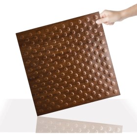 Resim 3 Boyutlu Duvar Paneli Kabartmalı Puantiye Desen Pvc 41X41 Cm/ 6 Adet /1 M² Teak 