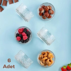 Resim Braventa Collection Te-10 Cam Kase Puding Tatlı ve Dondurma Kasesi 6'lı Kase Seti Dondurma Çerez Kasesi 