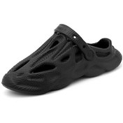 Resim Snapbuy 2024 Yaz Yeni Coconut Crocs Erkek Dış Giyim Sandalet Kaymaz Plaj Terliği Siyah - Siyah 