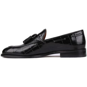 Resim Shoetyle - Siyah Croco Deri Püsküllü Erkek Klasik Ayakkabı 250-7951-835 