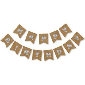 Resim Kraft Gold Happy Yaldızlı Banner 