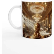 Resim Aslan Burcu Baskılı Kahve Kupası - Zodyak Kütüpanesi Vs3 