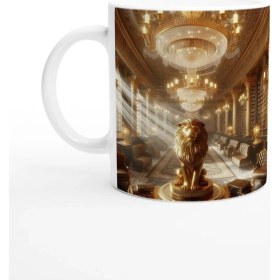 Resim Aslan Burcu Baskılı Kahve Kupası - Zodyak Kütüpanesi Vs3 