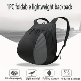 Resim 1 Adet Hafif Motosiklet Sırt Çantası & Kask Torbası - Ağır Yük Katlanabilir Tasarım, Büyük Kapasiteli Binicilik Sırt Çantası ile Pedli Arka Panel, Motorlar ve Skuterlerle Uyumlu, İdeal Seyahat için Kompakt Boyutta - Dış Mekan Sporları İçin Dayanıklı Naylon Konstrüksiyon Günlük kullanım İçin, İdealdir. motorsikletler ve skuterler için- Geniş Ana bölme ve Yan Cepler dahildir, Motosiklet Kask Örtüsü Şık Pürüzsüz Malzeme, Bisiklet Süsü aksesuarları, 