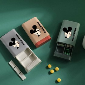 Resim Disney Mickey Mouse Taşınabilir Hap Kutusu - Takı Saklama ve Seyahat Gereçleri için 6 Bölmeli Haftalık Organizatör 
