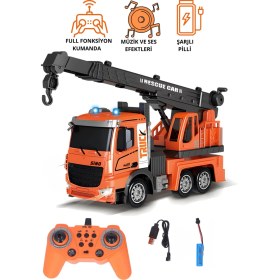Resim Uzaktan Kumandalı Şarjlı Metal Iş Makinesi Oyuncak Seti – 1:12 Ölçekli Kepçe, Tır, Ekskavatör, Itfaiye, Beton Mikseri, Vinç Modelleri 