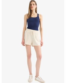 Resim DeFacto Regular Fit Esnek Belli Cepli Bermuda Şort D3327AX25SPER105 Ekru 