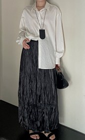 Resim Ethereal Pileli A-Line Uzun Etek-Siyah - M 