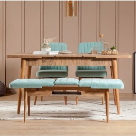 Resim Palermo Benchli Yemek Masası Takımı Atlantik Fıstık Yeşil 