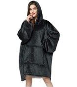 Resim Kapüşonlu Battaniye Büyük Boy Kapüşonlu Battaniye Snuggie Black Qq 