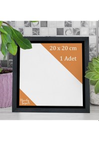 Resim Siyah Çerçeveli Tuval 20 x 20 CM Kare Profesyonel %100 Pamuk Boş Tablo 