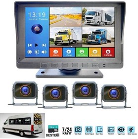 Resim 4 Kameralı 7'' Dvr Sd Kayıt'lı Araç Monitör Set Full Hd Rose Mr-16 