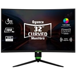 Resim MONSTER Aryond A32 V2 32" 180hz Qhd 1 Ms Hdr10 300 Nit G-sync Freesync Curved Va Oyuncu Monitörü 