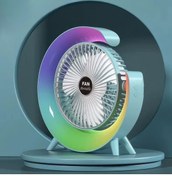 Resim ROXİVA Şarjlı Bataryalı Vantilatör-Masaüstü Fan-3 Kademe ayarı-7 Farklı Rgb Işık modu-180c Ayarlanbilir 