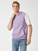 Resim Kapşonlu Kolsuz Sweatshirt 