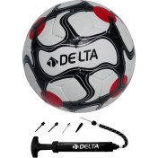 Resim Delta Vega El Dikişli 4 Numara Dura-Strong Futbol Topu + Çok Fonksiyonlu Top Pompası İkili Set 