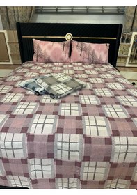 Resim Nivemeshome Lila Desenli 200x230 Tek Pike Örtüsü Çift Kişilik Lila 