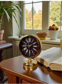Resim Büro Ev Ofis Hediyesi İçin 25x20cm Golden Metal Stil Masa Saati Diğer 