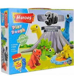 Resim MCM Group ERN-568 Heroes 3D Dinazor Oyun Hamur Seti - Eren Oyuncak 