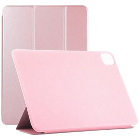 Resim iPad Uyumlu Pro 12,9 İnç Yatay Çevirme Ultra-ince Çift Taraflı Klipssiz Tokasız Manyetik Pu Deri Tablet Kılıfı, Üç Katlanır Tutucu Ve Uyku / Uyandırma Fonksiyonu İle 