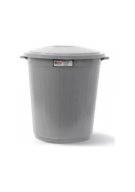 Resim Planet Kapaklı Battal Boy Gri Çöp Kovası 50 L Gri 