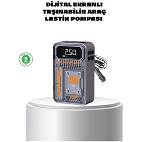 Resim Bfs Taşınabilir Kablosuz Hava Pompası 150 Psı Güçlü Basınç Ve 6000mah Şarjlı 