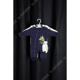 Resim Cosmos Çadır Desenli Lacivert Bebek Tulum 0-3 Ay 56-62 + Şapka 