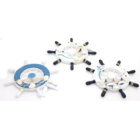 Resim Ahşap Marin Duvara Asmalı Dümen 