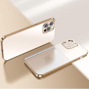 Resim Miscase Iphone 12 Lazer Parlak Çerçeve Şeffaf Plating Cep Telefonu Kılıfı Gold 