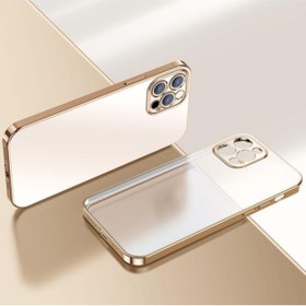 Resim Miscase Iphone 12 Lazer Parlak Çerçeve Şeffaf Plating Cep Telefonu Kılıfı Gold 