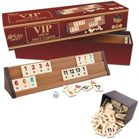 Resim 1010464 VIP Wooden Okey Set Light Color, Star Okey 