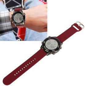 Resim VGEBY Dijital Kronograf Saat, WR50M ABS Plastik Su Geçirmez Aydınlık Büyük Ekran Açık Spor Erkekler Için İzle (Şarap kırmızısı) 