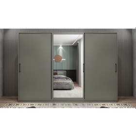 Resim Vino Sürgü Kapaklı Dolap Gardırop Füme 180 Cm Montaj Dahil 