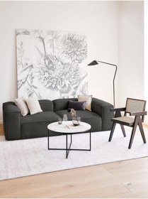 Resim Mobilya Depom Mode Soft Ikili Kanepe Koltuk 2 Modül Koyu Antrasit Keten Kumaş(dairenize Teslim) 