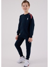 Resim U.S. Polo Assn. Lisanslı Erkek Çocuk Alt Üst 2 Parça Eşofman Takımı Us2202 Lacivert 