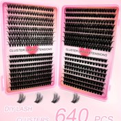 Resim 640 Adet Taklit Vizon Kirpik Uzatma, Doğal Görünümlü Kabarık Tekli Kirpikler - Evde Kullanım İçin Yeniden Kullanılabilir ve Hafif DIY Kirpik Uzantıları 