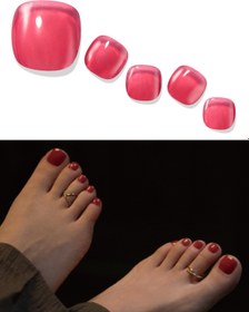 Resim Gelato Factory - Solar Cured Gel Pedi #PB*004 Tint Red * Jel Oje Bantı Takma Tırnak 30'lu AYAK için 